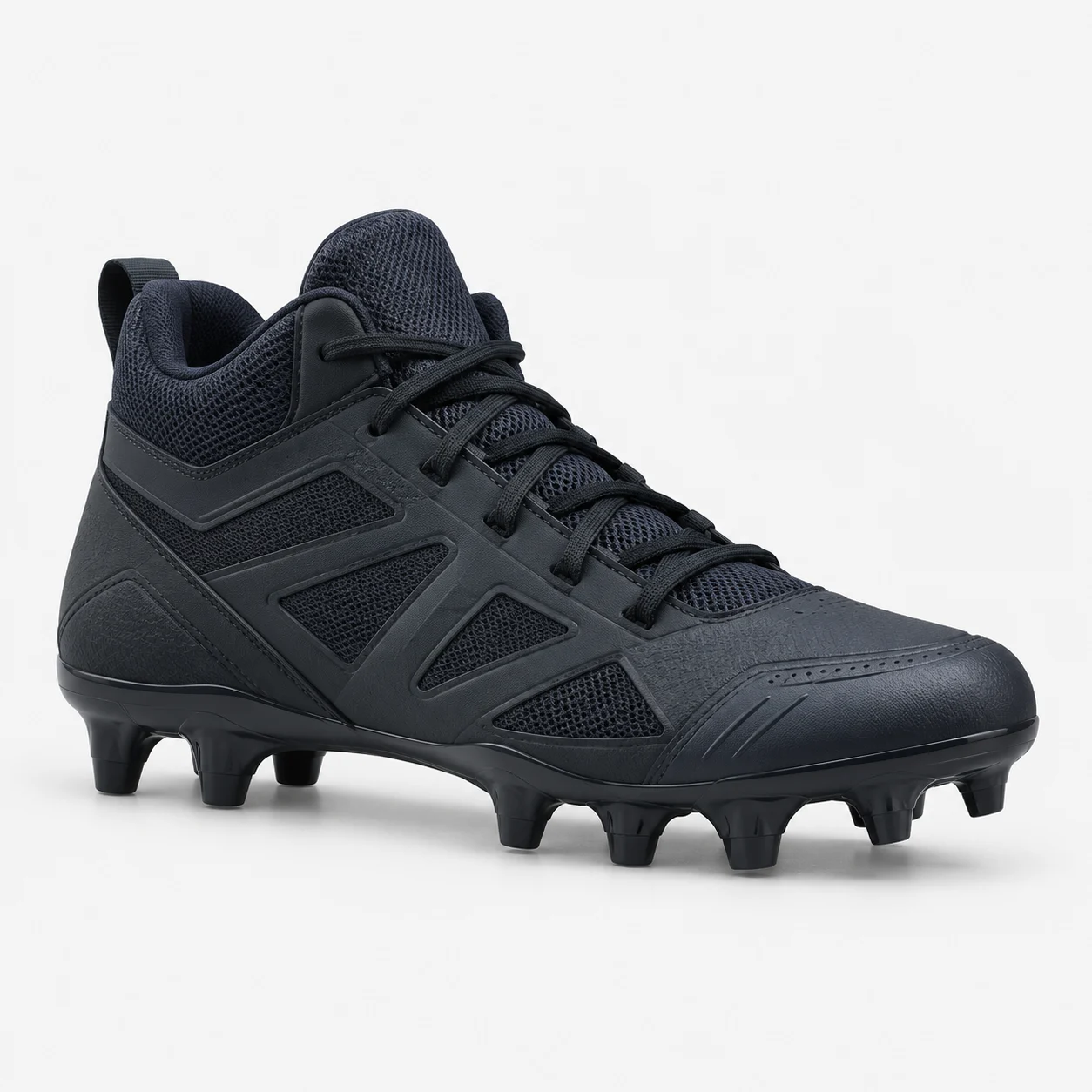 Black football cleat, sample product